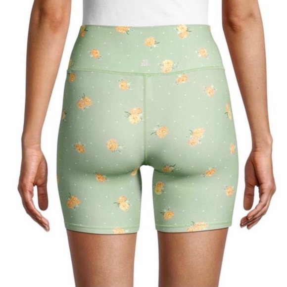 NEW WEWOREWHAT GREEN FLORAL PRINT BIKE SHORTS - Picture 5 of 6